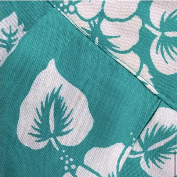 5/$25 Vintage Elle Elle Green White Floral Print Elastic Waist Midi Skirt M - Picture 10 of 16